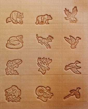 Animal set 3D mini 12 × 12 mm, 12 stamps + stamp handle (per set) - pict. 3