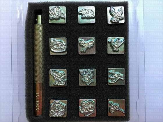 Animal set 3D mini 12 × 12 mm, 12 stamps + stamp handle (per set) - pict. 2