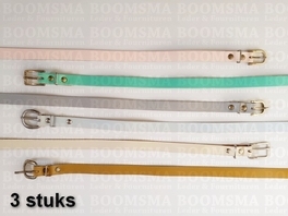 Assortment Belts 14 mm variation of colours  (3 belts)