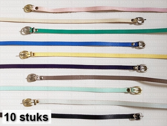 Assortment Belts 9 a 10 mm variation of colours approx. 96 cm (10 belts) - pict. 1