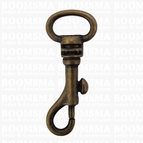 Bag swivel snap middle 16 or 20 mm strap antique brass plated belt 20 mm, length 53 mm (ea)