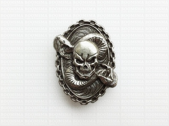 Concho: Biker conchos screw back skull with snake oval - pict. 2