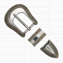 Buckle set: Western silver and gold 25 mm (1 inch) (ea)