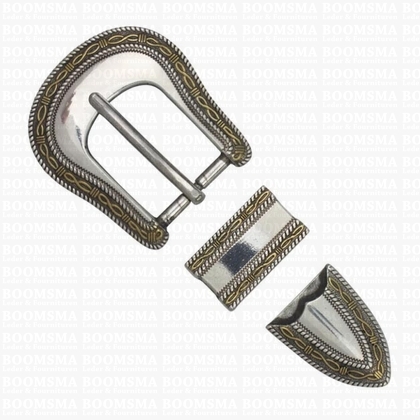 Buckle set: Western silver and gold 25 mm (1 inch) (ea) - pict. 1