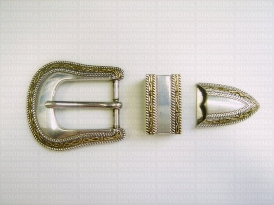 Buckle set: Western silver and gold 25 mm (1 inch) (ea) - pict. 2