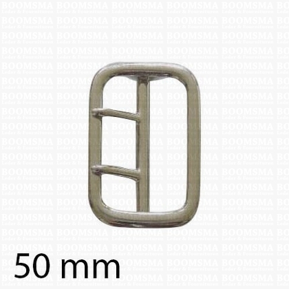 Center bar buckle with two pins silver 50 mm (e) - pict. 1
