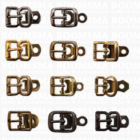 Centre bar buckle with plate small - 12 mm