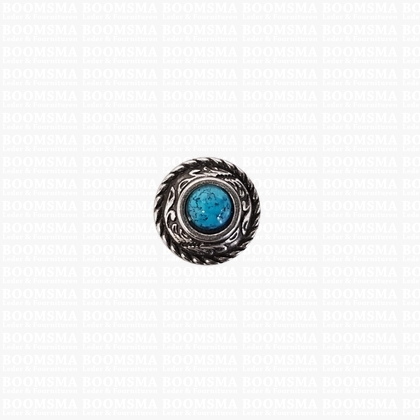 Concho: Concho Ted with turquoise 'stone' 12 mm (1/2'' inch) (5 mm stone) - pict. 1