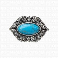 Concho Feathers with turquoise 'stone' oval small 20 × 32 mm