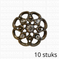 Decoration with split pin 29 mm with synthetic crystals colour: L. Bronze