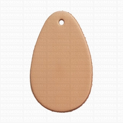 leather keychain/fobs - drop with hole Lichtnaturel 7 × 4,3 cm - pict. 1