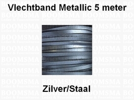 Leather lace metallic 5 METER SILVER/STEEL 3,5 mm (5 metre)