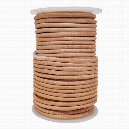 Leather lace round Ø 4 mm roll natural Ø 4 mm, rol 10 meter (per rol) - pict. 1