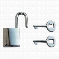 Lock deluxe silver 35 × 16 mm, lock with two keys (ea)