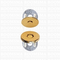 Magnetic lock thin gold Ø 15 mm, total thickness 2,5 mm (per 5)