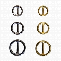 O-ring with centre bar Ø 16 mm solid brass chrome plated (Silver)