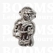 Ornament OUT=OUT silver 'Boy' with rivets colour: silver measurements: 1,8 x1,0 cm - pict. 1