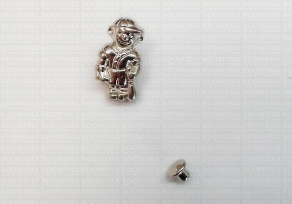 Ornament OUT=OUT silver 'Boy' with rivets colour: silver measurements: 1,8 x1,0 cm - pict. 2