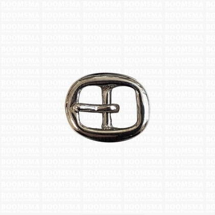 Heavy oval centre bar buckle solid brass nickel plated (low centre bar) 13 mm nickel plated - pict. 1