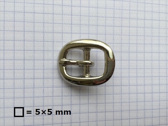Heavy oval centre bar buckle solid brass nickel plated (low centre bar) 13 mm nickel plated - pict. 2