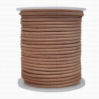 Round leather lace Ø 3 mm roll natural rol a 25 meter (per rol) - pict. 1