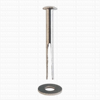 Splitpin with washer length 20 mm head Ø 3,5 mmthickness 2 mm  colour: nickel (per 10) - pict. 1