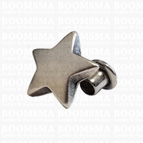 Star rivet  antique/matt silver  Ø 12 mm (per 10 st.)