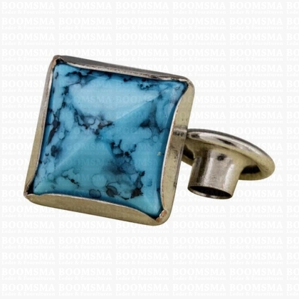 Synthetic stonerivet square turquoise - pict. 1