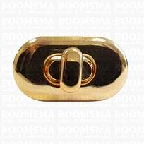 Turn-lock clasp deluxe simple gold 36 × 20 mm, oval 