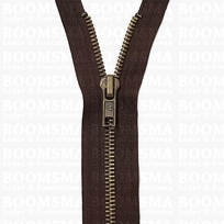 Zipper all sorts brown Kroko metal antique brass 16 cm (zipper teeth 6 mm)